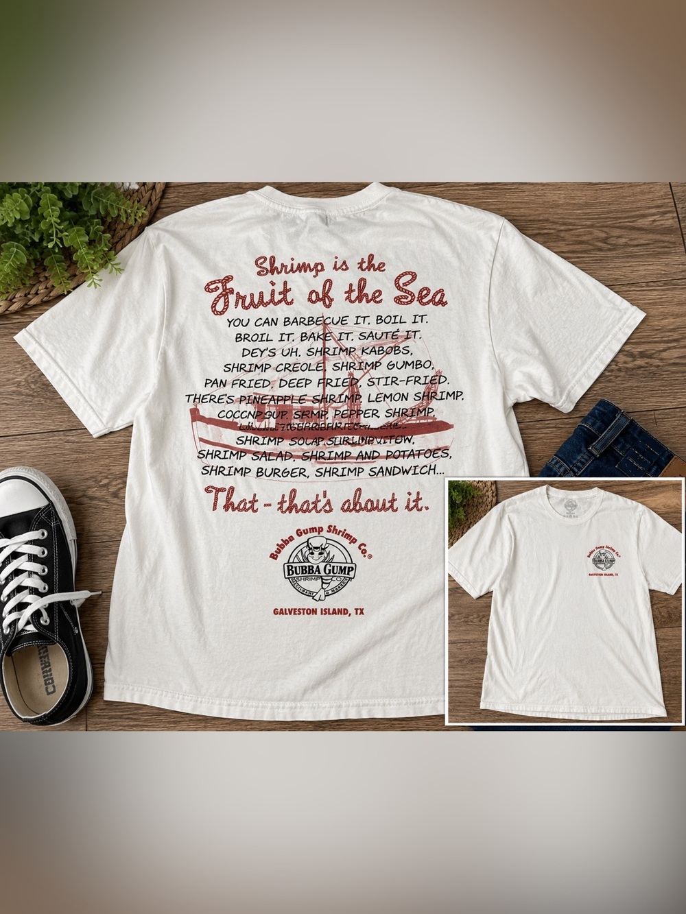 Bubba Gump Shrimp Co Galveston TX Back Graphic Tee Size Medium